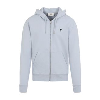 Ami Zip-throughs, male, Blue, Size: XL Blue Sweatshirt Aw25 Casual Style