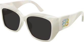 Balenciaga BB0445SK Asian Fit 003 Womens Sunglasses White Size 56
