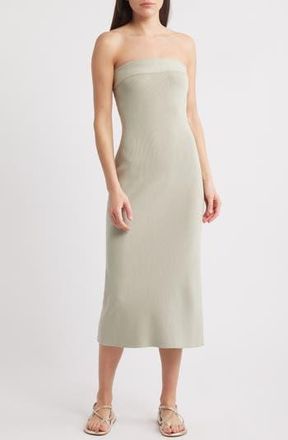 Free People Ravena Strapless Maxi Sweater Dress in Lima Bean at Nordstrom Rack, Size X-Small