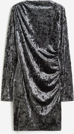 H&M Jerseykleid mit Raffungen - Dunkelgrau