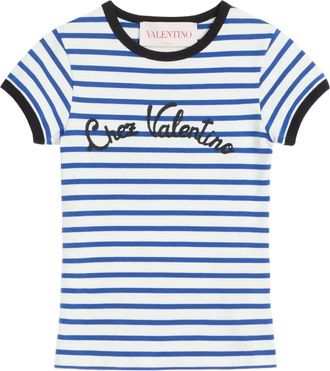 Valentino Garavani striped jersey T-shirt - Blue
