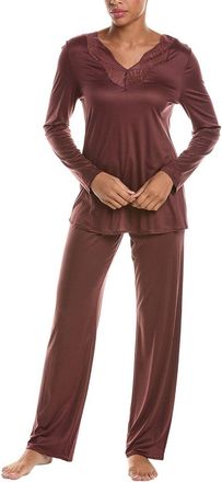 Hanro Hanro 2Pc Lilith Lace Trim Pajama Set