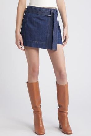 Rails Deanna Belted Denim Wrap Miniskirt in Raw Denim at Nordstrom Rack, Size Small