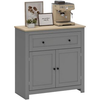HOMCOM Sideboard Storage Cabinet with Adjustable Shelf, Drawer, Grey - Homcom