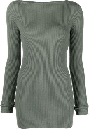 Rick Owens cut-out-back sweatshirt - women - Cashmere - S - Grey