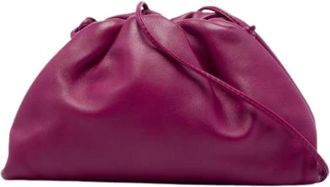 Bottega Veneta Pre-owned Leren Pouch - Dames - Pre-owned - Paars - Maat: ONE Size Leer