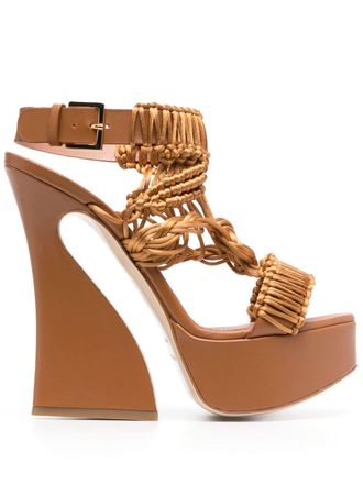 Alberta Ferretti Sandali con plateau 135mm - Marrone