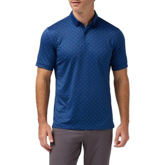 Mizzen+Main Haylard Neat Textured Knit Polo in Midnight Navy Scattered Jack at Nordstrom, Size Xx-Large