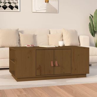 Berkfield Home Coffee Table Honey Brown 100x50x41 cm Solid Wood Pine | Size: 100 x 50 x 41 cm