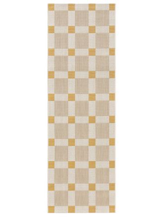 benuta Alfombra de pasillo exterior beige/amarillo 70x200