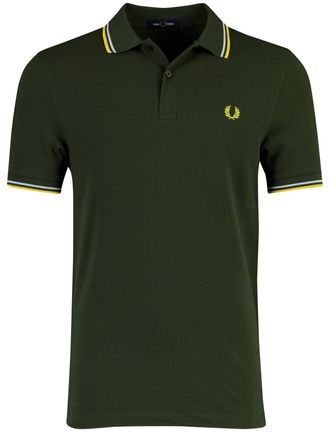 Fred Perry Poloshirt Fred Perry donkergroen normale fit korte mouw