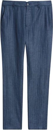 Bugatchi Linen Herringbone Chinos in Navy at Nordstrom, Size 35 X 7