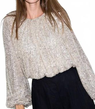 Secular Ava Sequin Top In Nude