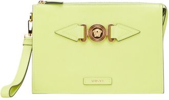 Versace Light Green Leather Clutch Bag (Pre-Owned)