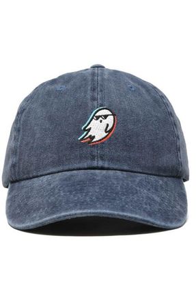 Dalix Ghost Life Embroidered Casual Cap in Washed Navy Blue at Nordstrom