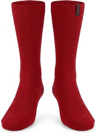 Valentino SV0KI00P5RC157 Ribbed Knit Socks - Red
