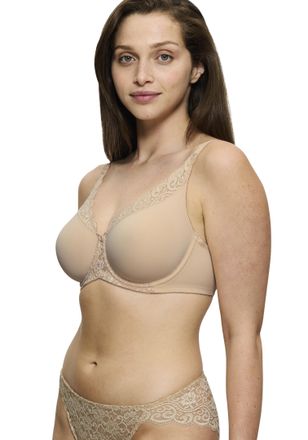 Triumph Minimizer-BH TRIUMPH Amourette, Damen, Gr. 70, Cup D, beige (natur), Spitze, Obermaterial: 68% Polyamid, 32% Elasthan, unifarben, BHs Minimizer-BH, ve