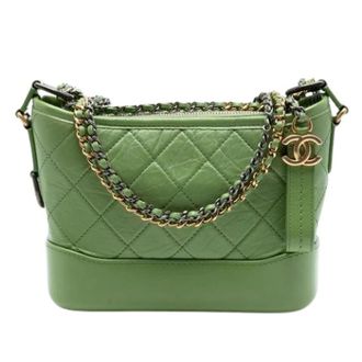 Chanel Pre-owned Gabrielle Schoudertas - Dames - Pre-owned - Groen - Maat: ONE Size Leer