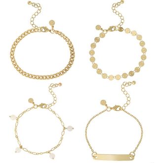 Jessica Simpson Gold-Tone Layered Bracelet Set, 4 Piece Set at Nordstrom