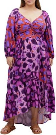 City Chic Gracie Print Long Sleeve Maxi Dress in Playdate at Nordstrom Rack, Size 14W