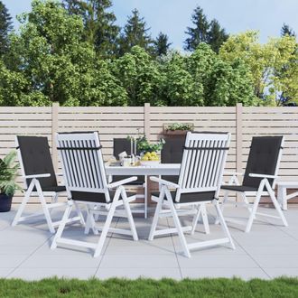 vidaXL Vidaxl - Coj&iacute;n Silla De Jard&iacute;n Respaldo Alto 6 Uds Tela Negro 120x50x3cm