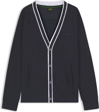 HUGO BOSS Mens Sardigan Relaxed Fit Cardigan in Dark Blue - Size X-Large