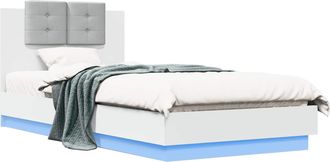 vidaXL Estructura De Cama Con Led Blanco 80 X 200 Cm Vidaxl