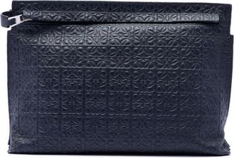 Loewe Pre-owned LOEWE Embossed Anagram Leather Repeat T Clutch Ladies IFPWNIGSPACQWE05