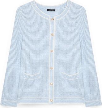 Fiorella Rubino Gestreept gebreid vest - Dames - Vesten - Blauw - L - Polyester - Truien & Vesten