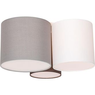 QAZQA Ceiling Light White Grey and Brown 3-Light - Multidrum