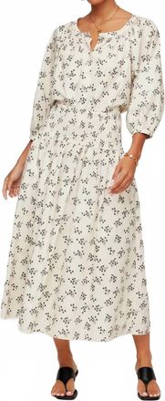 Fifteen Twenty Rhea Smocked Waist Skirt In Cream/black Print
