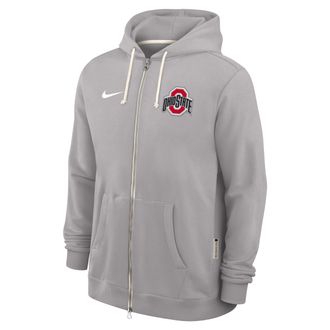 Nike Ohio State Sideline Nike Mens Dri-FIT College Full-Zip Hoodie in Grey | 03AV09TOH-WZZ