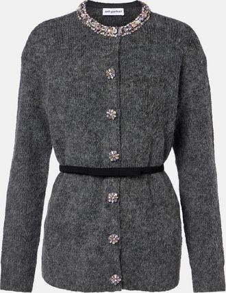 Self Portrait Belted embellished cardigan