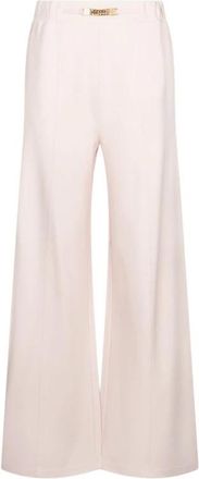 Liu Jo Broek met splitdetails - Dames - Wijde Broeken - Beige - L - Katoen - Broeken