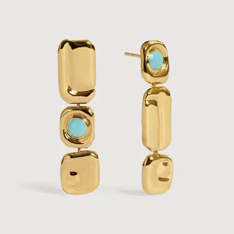 Monica Vinader Gold Amaia Gemstone Cocktail Earrings Amazonite