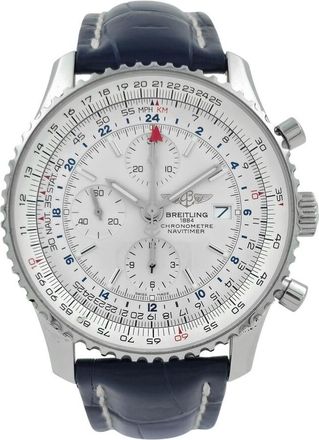 Breitling Pre-owned Breitling Navitimer World Chronograph GMT Automatic Chronometer White Dial Mens Watch A24322
