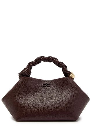 Ganni Bou Small Grained Leather top Handle bag - Brown - One Size