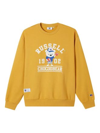 Chocoolate crew-neck graphic-print sweatshirt - Yellow