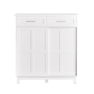 SoBuy Credenza Con Ante Scorrevoli, Mobile Da Cucina, Armadio Da Soggiorno, Buffet Bianco 80x40x85cm Fsb84-w Sobuy