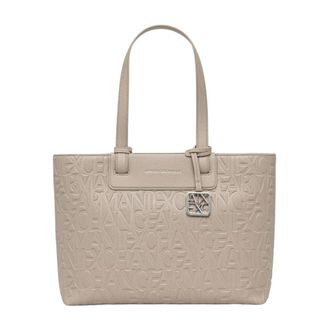 A|X Armani Exchange Liz M Tote - Dames - Tassen - Beige - Maat: ONE Size Leer