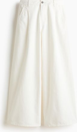 H&M Weite Twillhose - White
