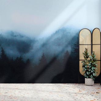 Superfresco Easy Misty Landscape Navy Print To Order 3m x 2.8m Mural
