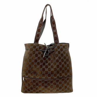 Gucci Brown Suede Tote Bag (Pre-Owned)