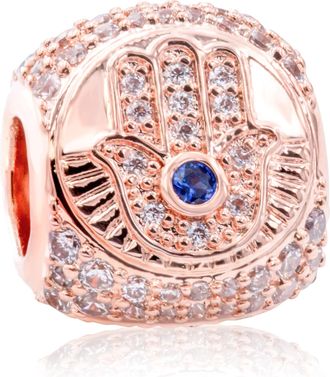 Pandora Hamsa All-seeing Eye & Feather Three-sided Charm