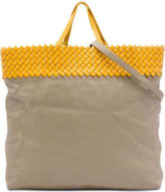 Bottega Veneta Pre-owned Bottega Veneta Intrecciato Trimmed Bicolor Nappa Satchel Ladies 2C6R6RG7CG2VYYE0