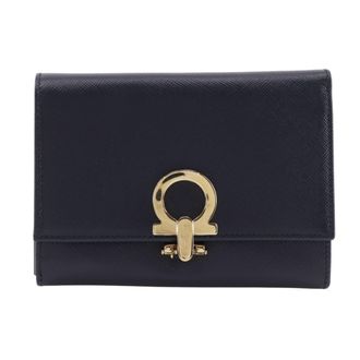 Ferragamo Gancini Leather Wallet (Tri-Fold) (Pre-Owned)