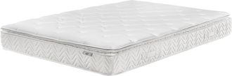 Beliani Colch&oacute;n De Muelles Embolsados Tejido De Bamb&uacute; Blanco 180 X 200 Cm 5 Zonas Medio Firme Funda Extra&iacute;ble Luxus