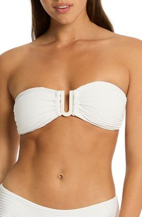 Sea Level Australia U-Bar Bandeau Bikini Top in White at Nordstrom, Size 10 Us
