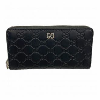 Gucci Black Leather Long Wallet (Bi-Fold) (Pre-Owned)