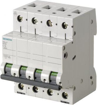 SIEMENS Interruttore magnetotermico 4 poli 40A 10kA curva C per protezione linee SIE5SL44407